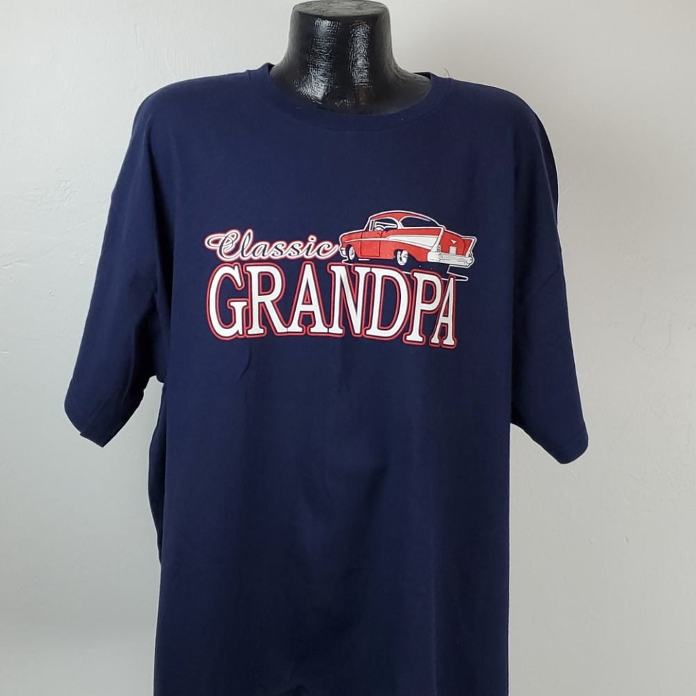 Delta preshrink t-shirt graphic cotton blue men size 2XL